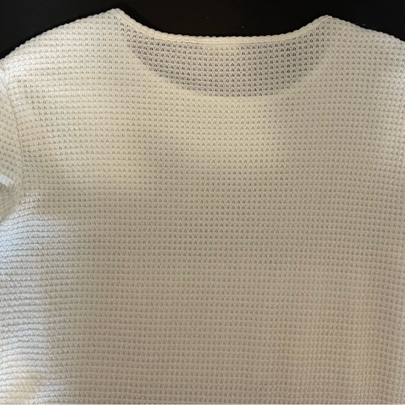 AndTheWhy Women's Long Sleeve Waffle Knit Animal Print Bands Sequins Large White - Picture 7 of 12